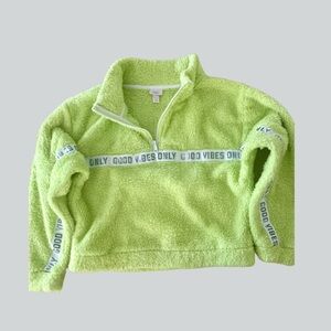 More Than Magic “Good Vibes Only” Cropped Faux Pull-Over